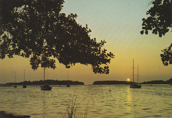 Postikortti, MERIMAISEMA, Auringonlasku
