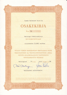 OKK 1986 ja 1991 Suomen Keltaiset Sivut Oy, Helsinki 2 kpl