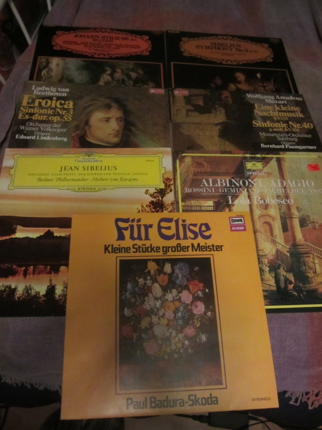 Klassinen levypaketti 7 lp Sibelius, Mozart, Beethoven...