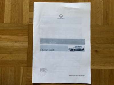 Hinnasto ja lisävarusteet Mercedes S211 E-luokka 2007. Esite