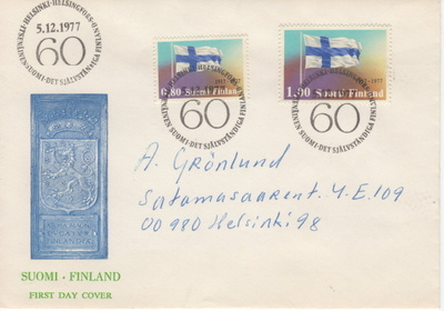 1977 Suomi 60 vuotta FDC