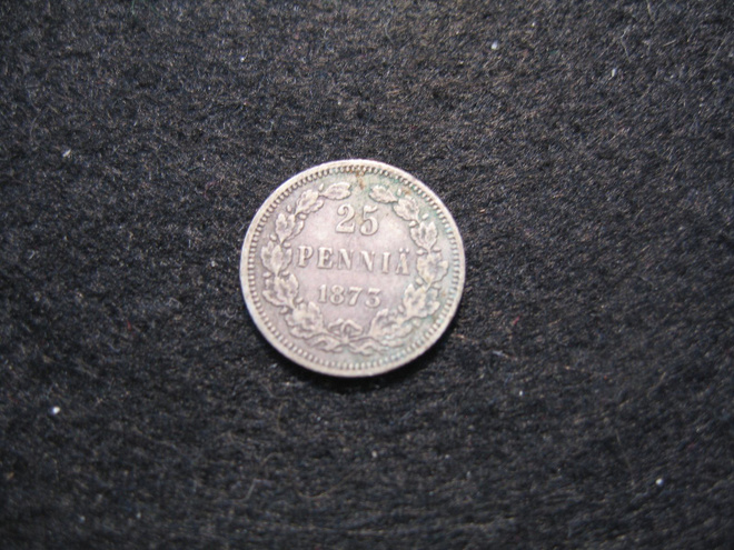 25 penniä 1873 - hopeaa