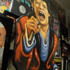 MICK JAGGER PUINEN UPEA MUOTOON LEIKATTU MAALAUS / STÄNDI - pikkukuva 2