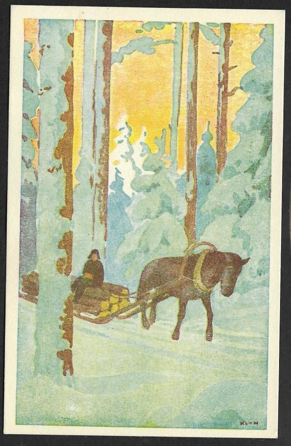 Mies, hevonen ja tukkireki - KL-N