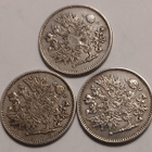 Nikolai II, hopea 50 penniset vuosilta 1907, 1908, 1911. - pikkukuva 2