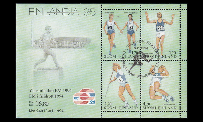 1246-9BL12 o Finlandia 95 Yleisurheilun EM EPL (1994)