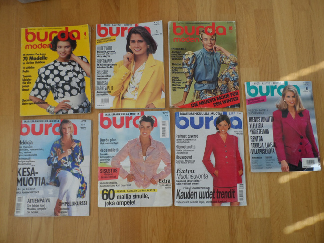 Burda lehtiä 7 kpl kaava-arkit mukana