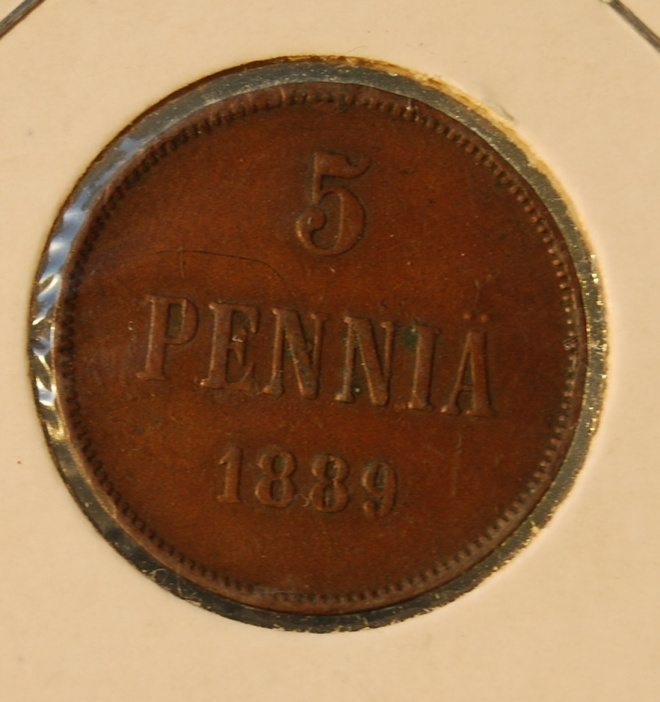 5 penniä Aleksanteri III 1889
