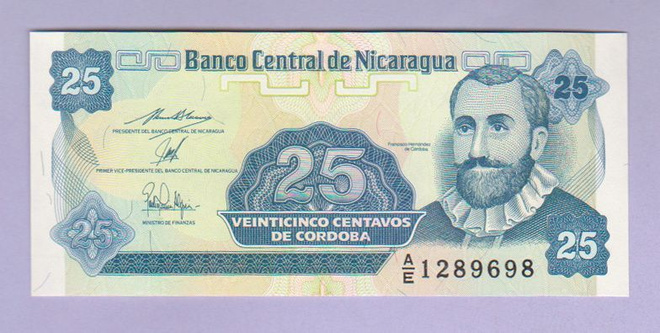 Nicaragua 25 Centavos v.1991 UNC P-170