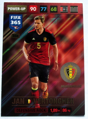 Jan Vertonghen Devensive Rock Panini Adrenalyn XL