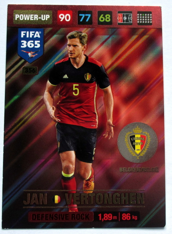 Jan Vertonghen Devensive Rock Panini Adrenalyn XL