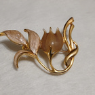 Vintage emaloitu solki Gold plated rintakoru rintaneula - pikkukuva 1