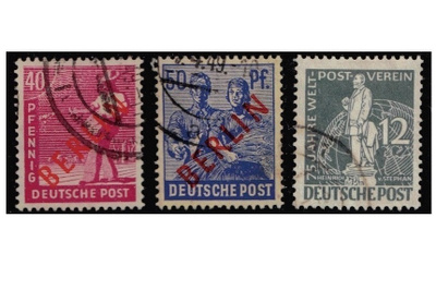 Saksa Berlin 1949 3 kpl o