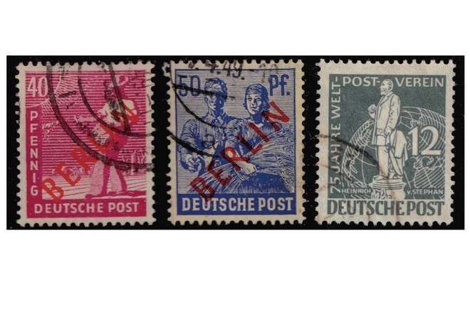 Saksa Berlin 1949 3 kpl o