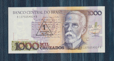 Brazil 1 Cruzado Novo On 1000
