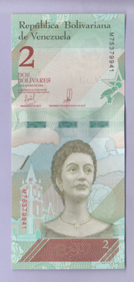 Venezuela 2 Bolivares v.2018 UNC P-101