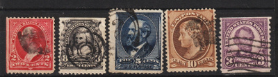 1873 alkaen Yhdysvaltojen merkkejä leimattuina