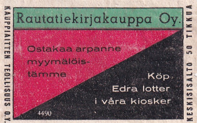 Rautatiekirjakauppa Oy Ostakaa arpanne   5/13