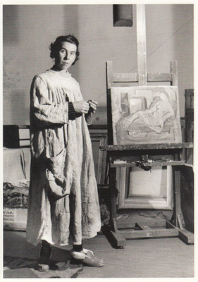 Tove Jansson, maalausteline (postikortti)
