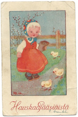 Helga Sjöstedt: Pääsiäiskortti (1942)