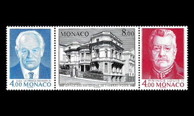 Monaco 1791-3ds ** Postimerkkitoimiston 50v rivilö (1987)