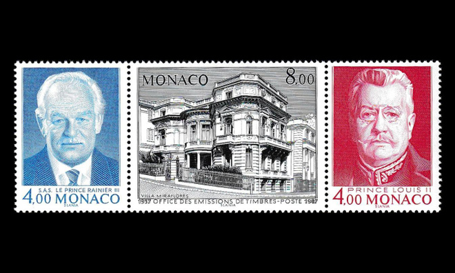 Monaco 1791-3ds ** Postimerkkitoimiston 50v rivilö (1987)