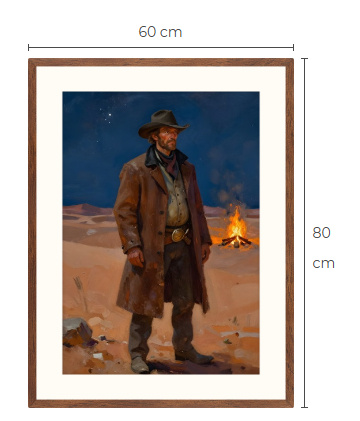 Uusi uniikki Cowboy art print taulu 60 cm x 80 cm