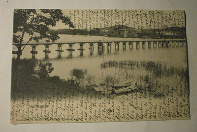 Sortavala, Pitkäsilta, taustalla Kymölä, veneet, p. 1904