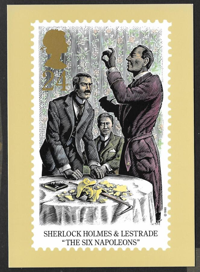 Sherlock Holmes - postimerkin kuva kortilla