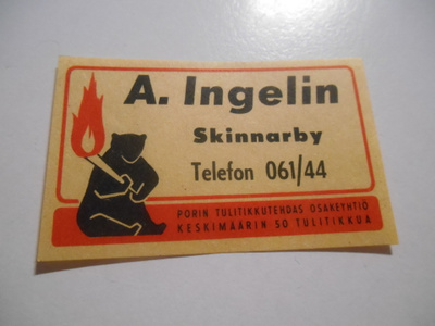 TT Etiketti KARHU A.Ingelin Skinnarby