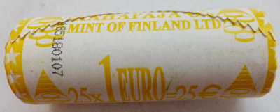 Suomi 25 x 1 Euro 2007 Rahapajan Rulla