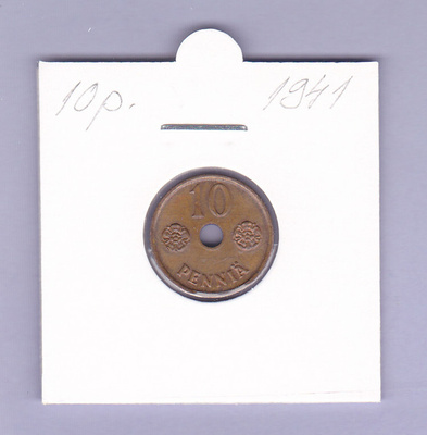 10 p v.1941 KM#33.1 (leimakiiltoa)