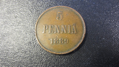5 penniä 1889