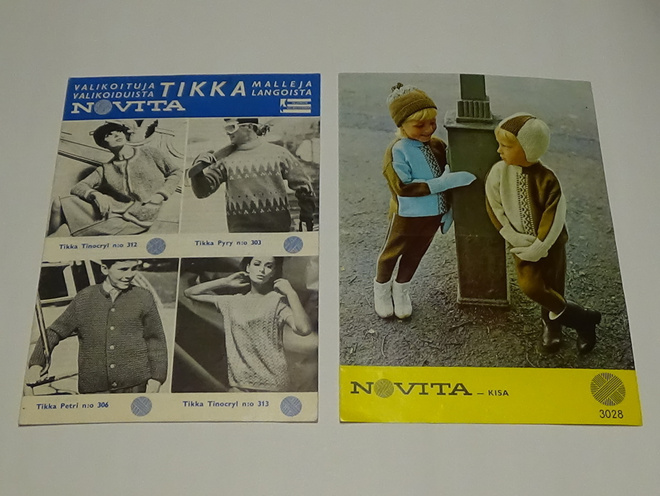 Novita -neuleohjeita - 2 vihkoa , yhteensä 15 ohjetta