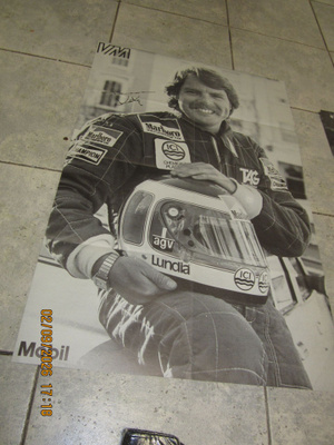 Keke Rosberg Williams FW08 Mobil VM juliste. noin 80x52 cm