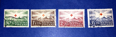 1939 Punaisen Ristin merkkisarja leimattuna