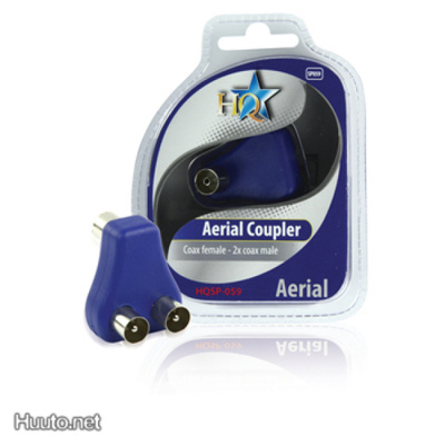 HQ Videoadapteri antenni naaras - 2x antenni uros *UUSI*
