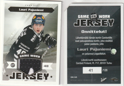 Lauri Pajuniemi Tps Jersey Cardset 2020-21