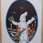 Soikiokortti, lapset ja lumiukko, p. 1922 - pikkukuva 1