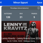 Lenny Kravitz 22.7.2026 Helsinki, 2 vierekkäistä lippua - pikkukuva 1
