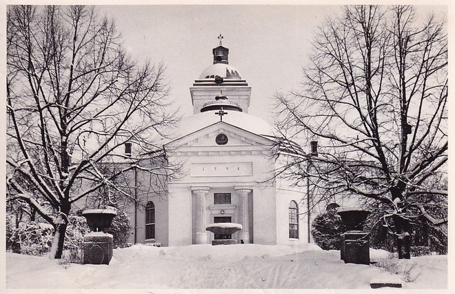 HÄMEENLINNA KIRKKO TALVIKUVA 1973 KULKENUT
