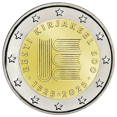 ** VIRO 2€ 2025 Viron kirjallisuus pillerissä **