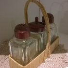 Vintage maustepurkki setti, lasinen antiikki purkkisetti - pikkukuva 1