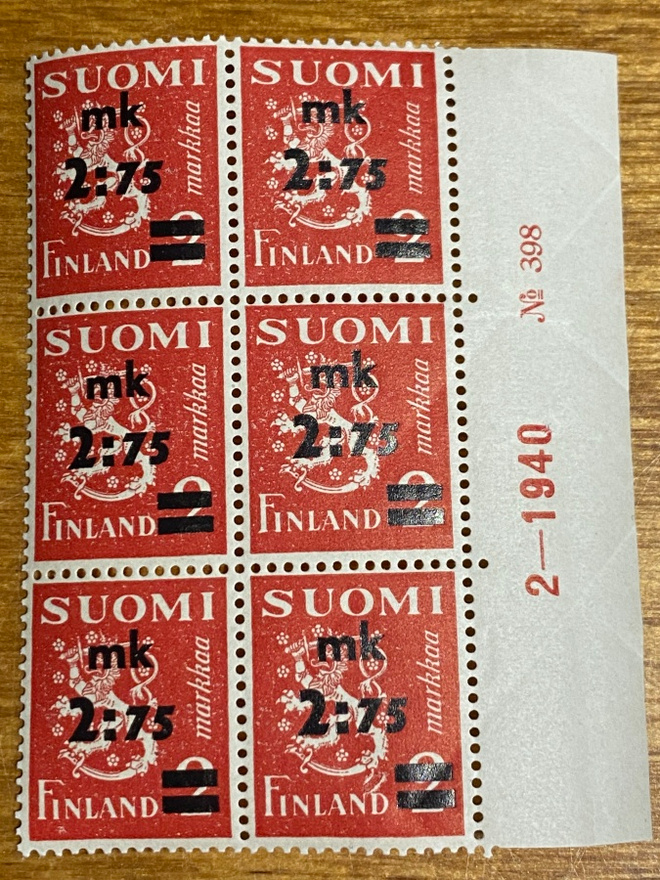LEIJONA MALLI 1930 LISÄPAINAMA 2,75MK/2MK NUMEROKUUSILO**