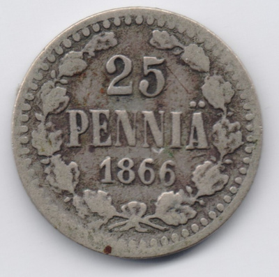1866 25 penniä tyyppim 1.1