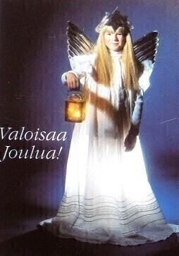 Enkeli ja lyhty Joulukortti