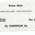 Purkkakuva Champion n:o 3 RAIMO HALM - pikkukuva 2