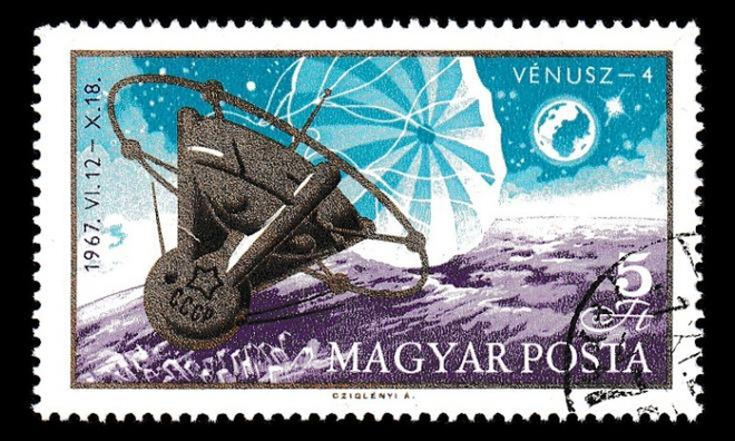Unkari 2368 o Venus 4 -luotaimen laskeutuminen (1967)