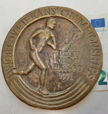 VANHA Osanottaja Mitalil Veteraanien MM-kisat Turku 1991 ISO