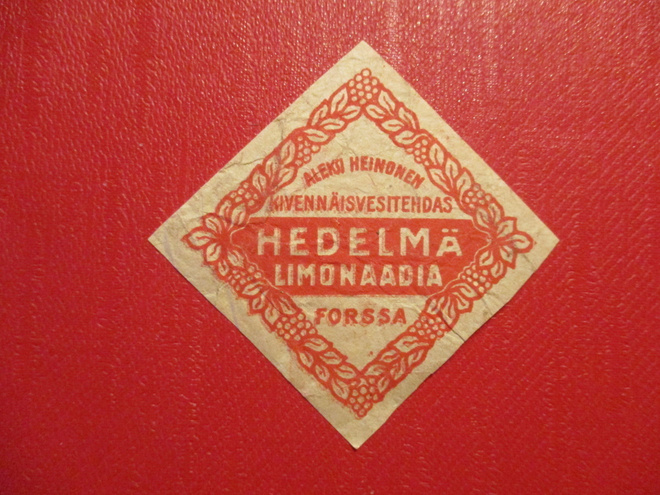 HEDELMÄ LIMONAADIA KIVENNÄISVESIT. A. HEINONEN FORSSA  (AB4)